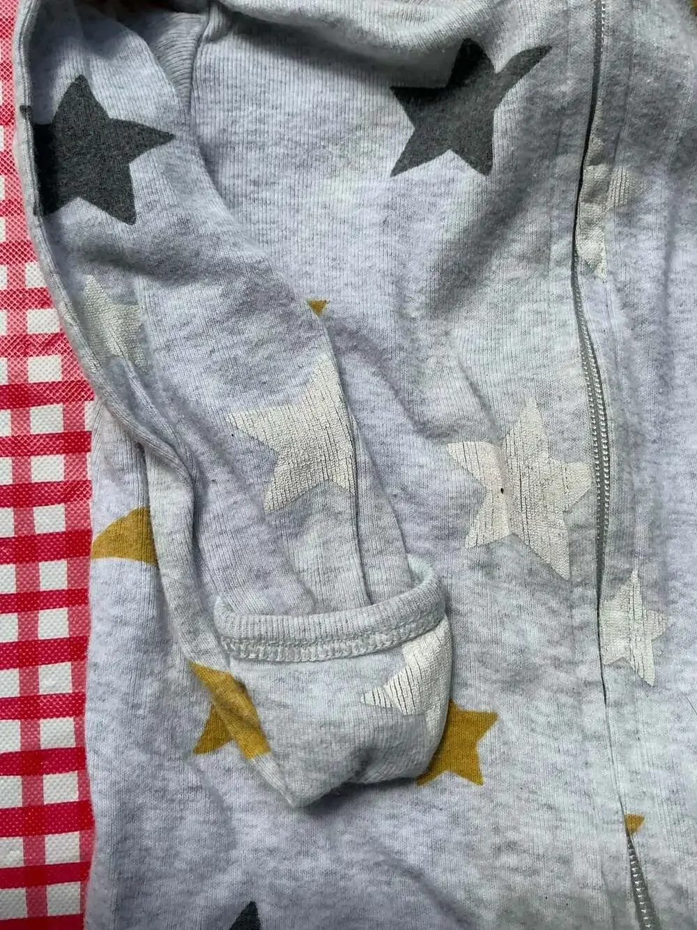 Old Navy Baby Moon and Stars Pattern Zip-Front Footed Pajamas